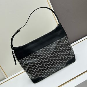 Goyard Grenadine Hobo Bag In Goyardine Canvas Black