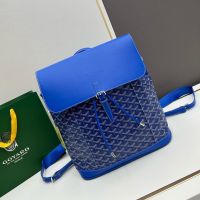 Goyard Alpin MM Backpack In Goyardine Canvas Blue