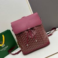 Goyard Alpin MM Backpack In Goyardine Canvas Burgundy