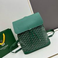 Goyard Alpin MM Backpack In Goyardine Canvas Green