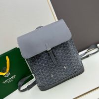 Goyard Alpin MM Backpack In Goyardine Canvas Grey