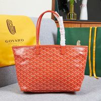 Goyard Artois Tote In Goyardine Canvas Orange
