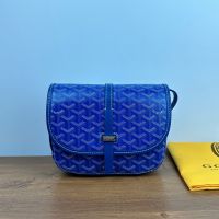 Goyard Belvedere PM Bag In Goyardine Canvas Blue