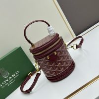 Goyard Cannes Handbag In Goyardine Canvas Burgundy