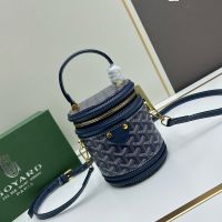 Goyard Cannes Handbag In Goyardine Canvas Navy Blue