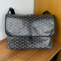 Goyard Capetien MM Messenger In Goyardine Canvas Black/Brown