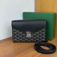 Goyard Chypre Wallet-Pouch In Goyardine Canvas Black/Brown