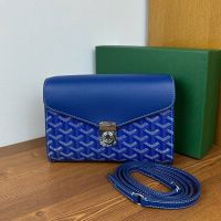 Goyard Chypre Wallet-Pouch In Goyardine Canvas Blue