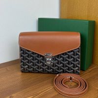 Goyard Chypre Wallet-Pouch In Goyardine Canvas Brown