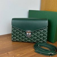 Goyard Chypre Wallet-Pouch In Goyardine Canvas Green