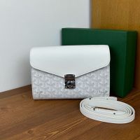 Goyard Chypre Wallet-Pouch In Goyardine Canvas White