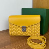 Goyard Chypre Wallet-Pouch In Goyardine Canvas Yellow