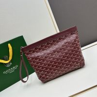 Goyard Conti Pouch In Goyardine Canvas Burgundy
