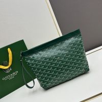Goyard Conti Pouch In Goyardine Canvas Green
