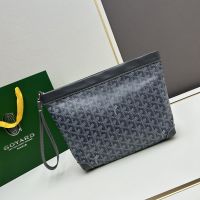 Goyard Conti Pouch In Goyardine Canvas Grey