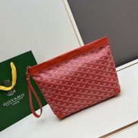 Goyard Conti Pouch In Goyardine Canvas Red