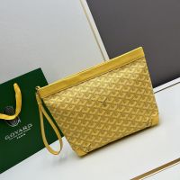 Goyard Conti Pouch In Goyardine Canvas Yellow