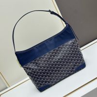 Goyard Grenadine Hobo Bag In Goyardine Canvas Navy Blue