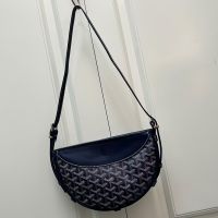 Goyard Hirondelle Bag In Goyardine Canvas Navy Blue