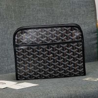 Goyard Jouvence MM Toiletry Bag In Goyardine Canvas Black/Brown