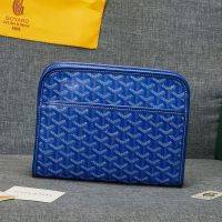 Goyard Jouvence MM Toiletry Bag In Goyardine Canvas Blue