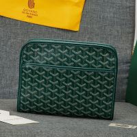 Goyard Jouvence MM Toiletry Bag In Goyardine Canvas Green