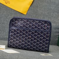 Goyard Jouvence MM Toiletry Bag In Goyardine Canvas Navy Blue