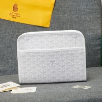 Goyard Jouvence MM Toiletry Bag In Goyardine Canvas White