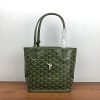 Goyard Mini Anjou Reversible Tote In Exclusive Colours Goyardine Calfskin Green