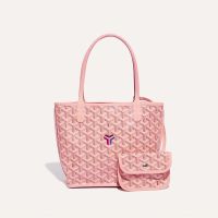 Goyard Mini Anjou Reversible Tote In Exclusive Colours Goyardine Calfskin Pink