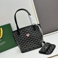 Goyard Mini Anjou Reversible Tote In Coeur Goyardine Calfskin Black