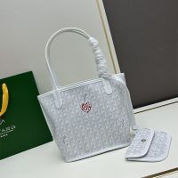 Goyard Mini Anjou Reversible Tote In Coeur Goyardine Calfskin White