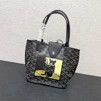 Goyard Mini Anjou Reversible Tote In French Bulldog Goyardine Calfskin Black/Brown