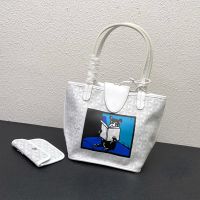Goyard Mini Anjou Reversible Tote In French Bulldog Goyardine Calfskin White
