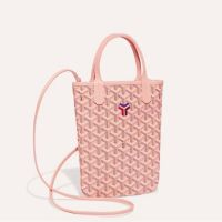 Goyard Mini Poitiers Tote In Exclusive Colours Goyardine Canvas Pink