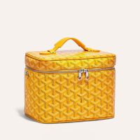 Goyard Muse Vanity Case In Goyardine Canvas Yellow