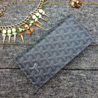 Goyard Richelieu Long Wallet In Goyardine Canvas Grey