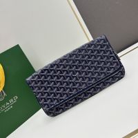 Goyard Sainte-Marie MM Clutch In Goyardine Canvas Navy Blue