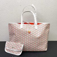 Goyard Saint Louis Reversible Tote In Exclusive Colours Goyardine Claire-Voie Canvas Red