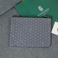 Goyard Senat Pouch In Goyardine Canvas Grey