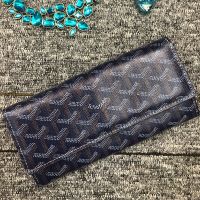 Goyard Varenne Long Wallet In Goyardine Canvas Navy Blue
