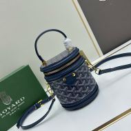 Goyard Cannes Handbag In Goyardine Canvas Navy Blue