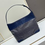 Goyard Grenadine Hobo Bag In Goyardine Canvas Navy Blue